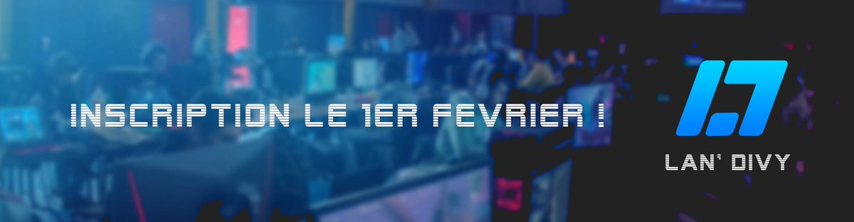 LAN_Divy's tweet photo. On y presque ! La LAN' Divy revient du 4 au 5 avril 2020 !

Début des inscriptions le 1er février !

https://t.co/lXxgSh7Jhc https://t.co/ZRDmtk0ijn