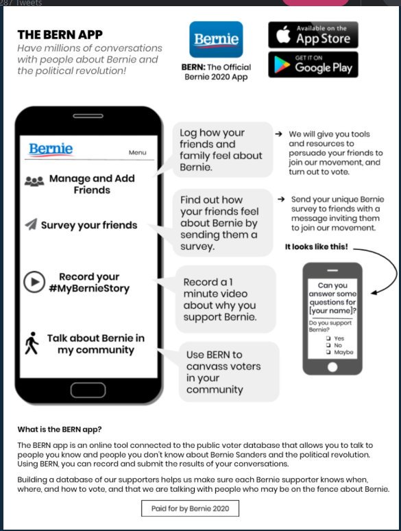 MaLaCoiD's tweet photo. @sunrisemvmt @BernieSanders When you're not at a #phonebank or #canvass, you can #DownloadBERN to #GOTV and grow your personal #PolticialRevolution crew. I wear a #BernieButton so I can engage people while in public.
#BERNapp lets anybody check a #voter's registration- that's how you win an election! https://t.co/VLJYR1OIXn