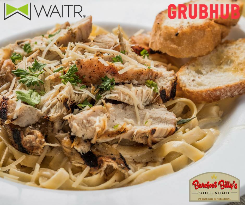 BarefootBillys1's tweet photo. Order our Chicken Fettuccine Alfredo at Barefoot Billy's! You can try it blackened or grilled. #LocalsChoice #BarefootBillys #Biloxi #Pasta https://t.co/o5DAhm57sg