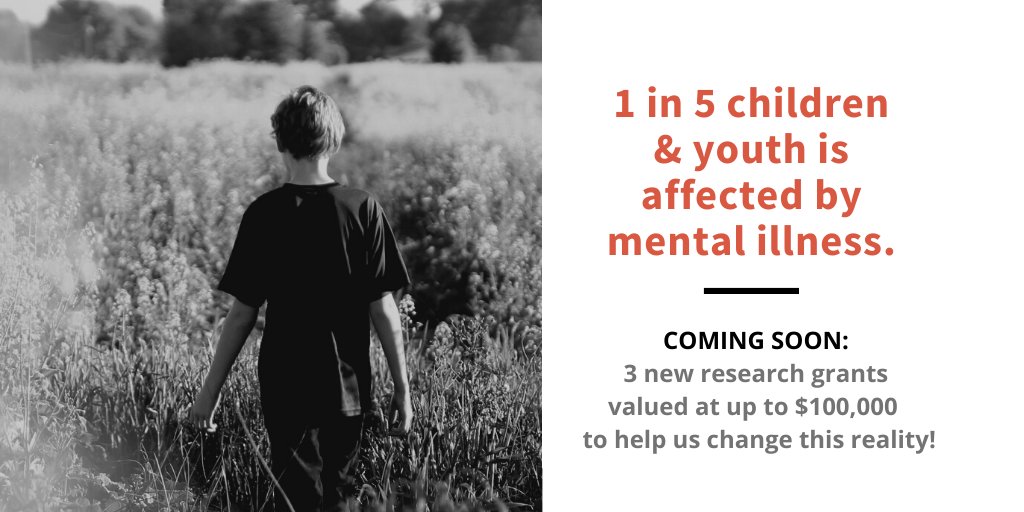Mental Health Research Canada &amp; the Ontario Centre of Excellence for Child &amp; Youth Mental Health (@CYMH_ON) are partnering on 3 grants valued at $100,000 each to advance child &amp; youth mental health. Please spread the word! In the coming days, we will share more details &amp; dates!