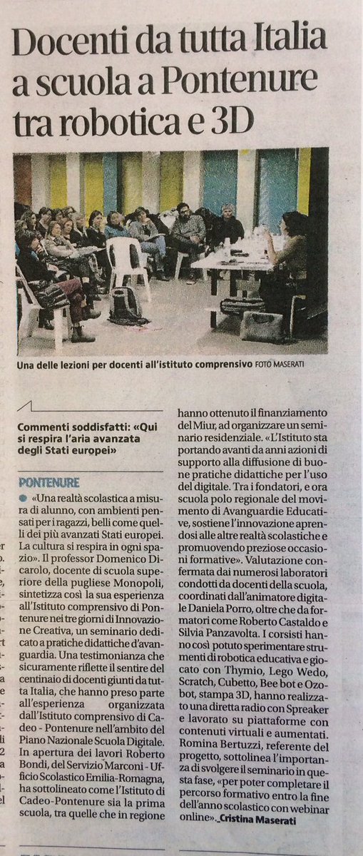 Commenti soddisfatti:”Qui si respira l’aria avanzata degli Stati europei” a #iccadeoponte seminario dedicato a l’#innovazionecreativa per #Azione25 #PNSD