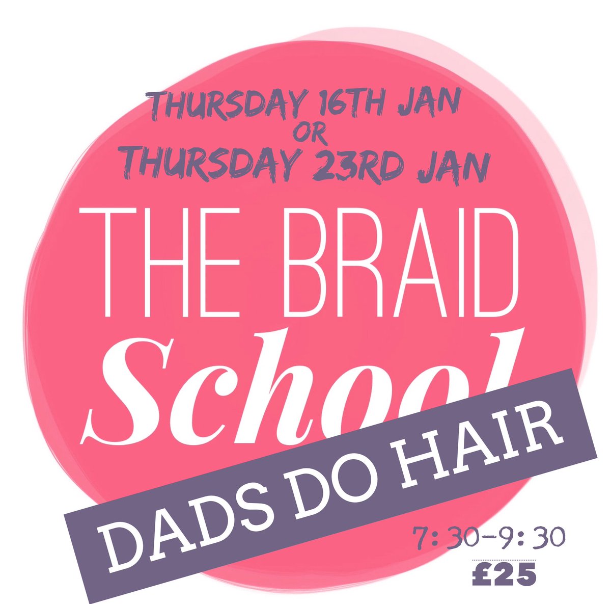 Dads Hair Braiding Workshops available now in #teddington