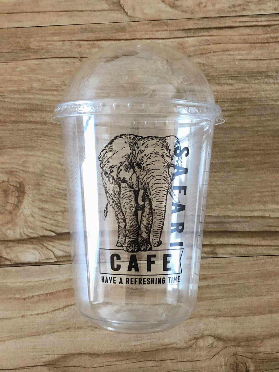 Cando キャンドゥ おしゃれな丸底のクリアカップ 丸みのあるドーム型のフタもついてるよ 丸底クリアカップ サファリカフェ ３ｐ 品番 キャンドゥ 100均