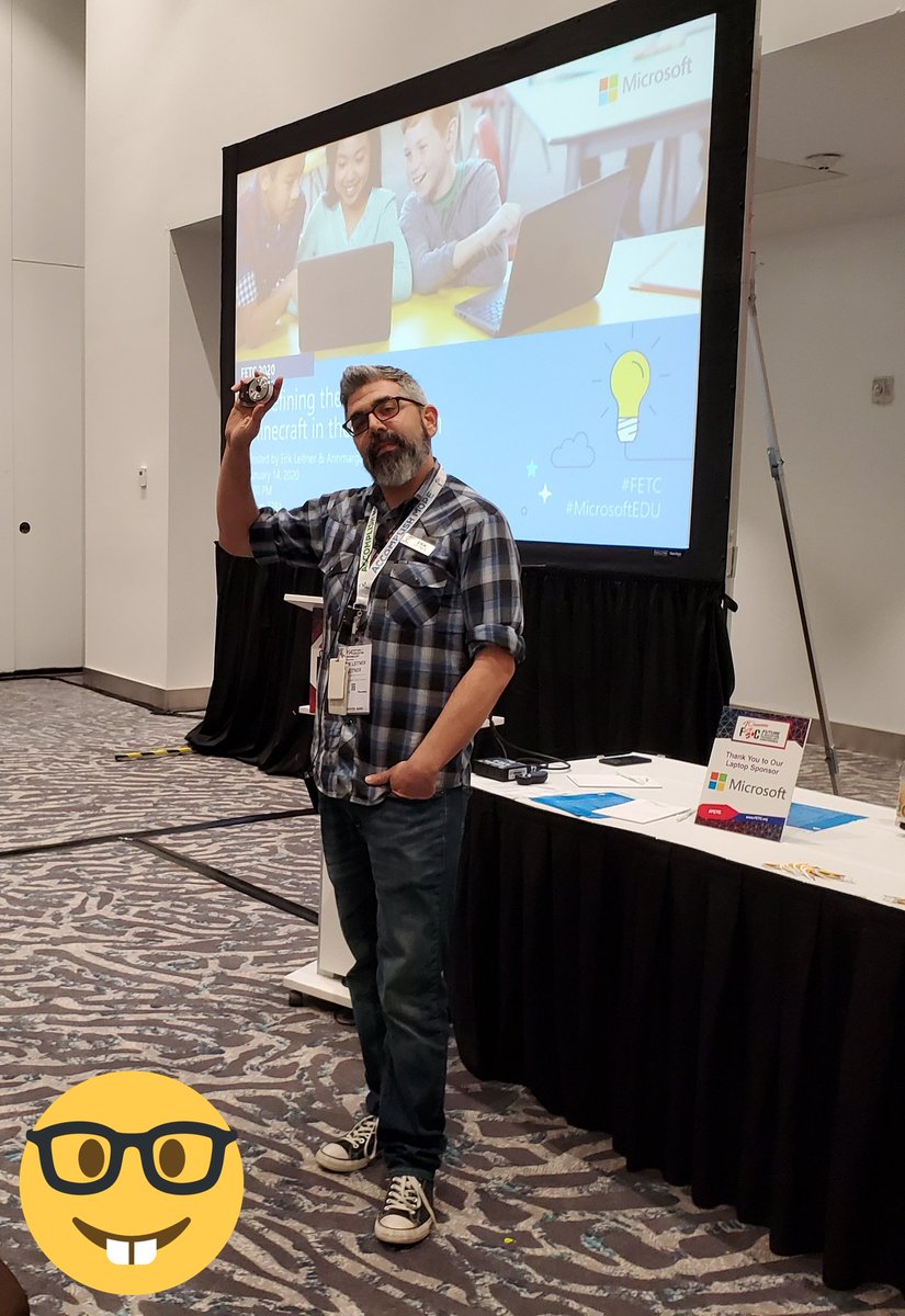 Did you miss @Professor_Erik &amp; my <a href="/PlayCraftLearn/">Minecraft Education</a> (Minecraft Edu) presentation #FETC yesterday? Want to learn more? 🤔 Visit the <a href="/fetc/">FETC</a> <a href="/MicrosoftEDU/">Microsoft Education</a> booth Thursday at 10:30 or 3 to learn from this <a href="/BrowardSTEM/">Broward STEM</a> gem 😉