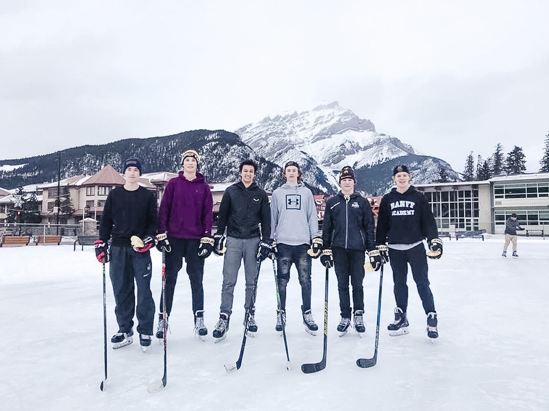 BanffHockey's tweet photo. Great shot of some of our BHA Prep team enjoying a little outdoor skating! ❄️ 

📸 Fabian

#CSSHL #Banff https://t.co/L69SL1CSDp