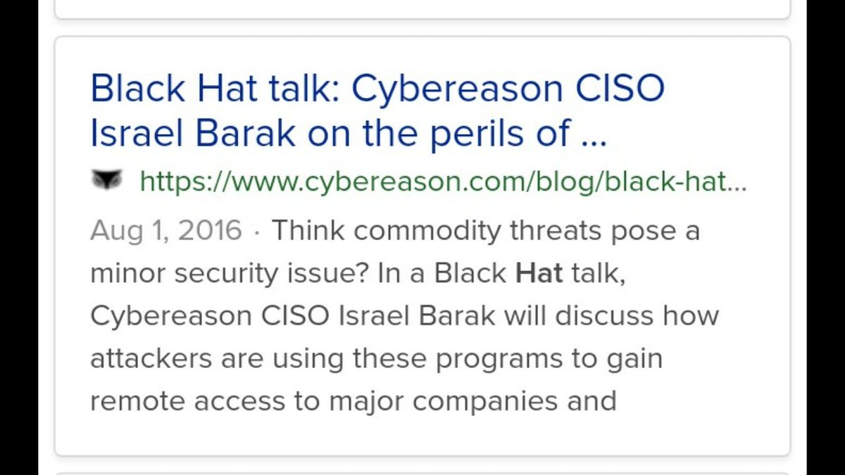 Cybereason... https://il.linkedin.com/in/israel-barak-37454635