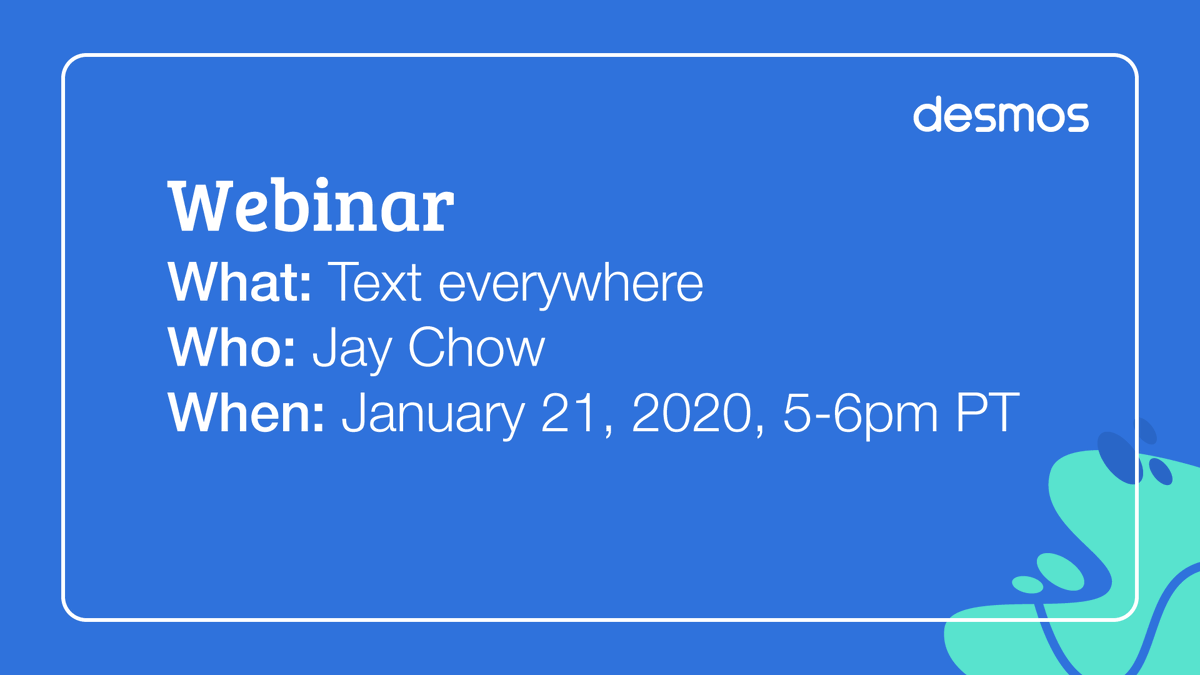 Desmos's tweet photo. 👋🏽 Wanna build your own activity and learn more about Computation Layer? The second CL webinar is next Tuesday!
Missed the first webinar? @mrchowmath can help you get caught up.
register here: https://t.co/Vte40nwCea https://t.co/IwbMZirUP1
