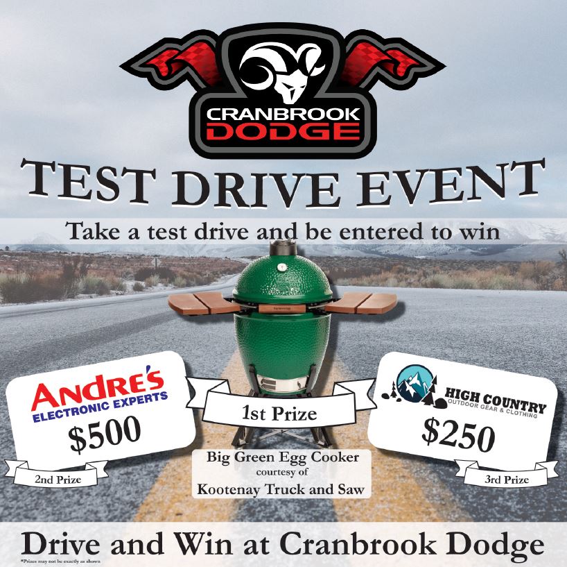 Cranbrook_Dodge's tweet image. It&apos;s the #TestDriveEvent at #CranbrookDodge! Take a test drive and be entered for your #ChanceToWin! #CranbrookBC #kootenay #dealership #TestDrive #contest #DriveAndWin