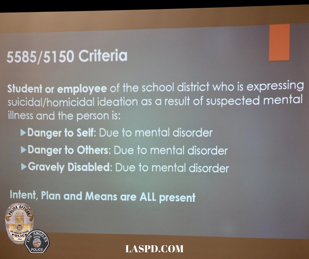 LASchoolPolice's tweet photo. #LASPD Mental Health Evaluation Team (MHET) presents at the Local District Northeast Principal’s Meeting.
#MHET provided principals with tools and information to better serve our #LAUSD students.
#MentalHealthAwareness #MentalHealth #LASchoolPolice #CommunityPolicing https://t.co/vGF4OapDgV