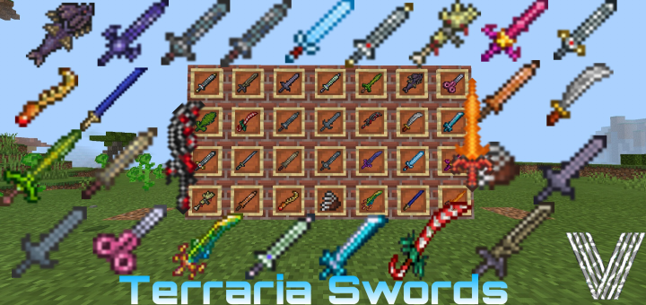 MCPEDL on X: Terraria Swords Addon Beta -  - By  Vosglactic  / X