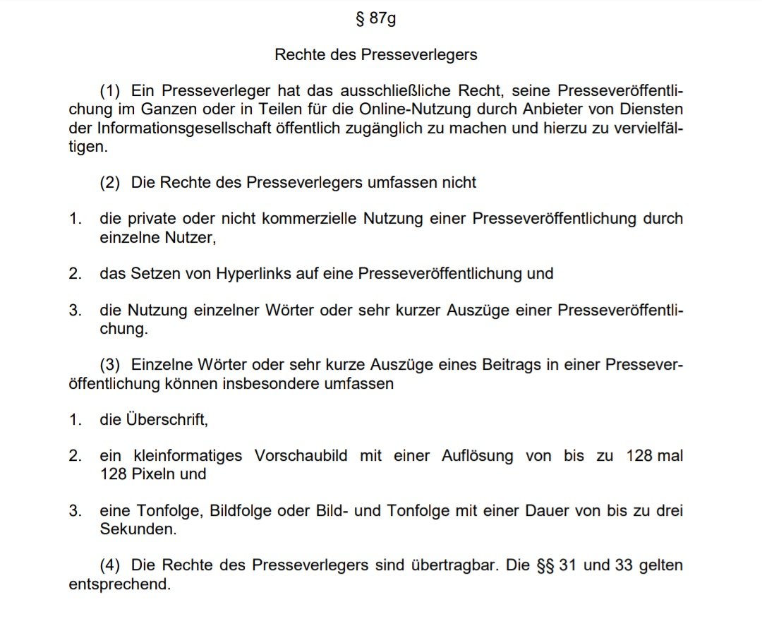 Die Umsetzung der Urheberrechts-Richtlinie in Deutschland beginnt. Es gibt einen Entwurfs fürs #Lei…