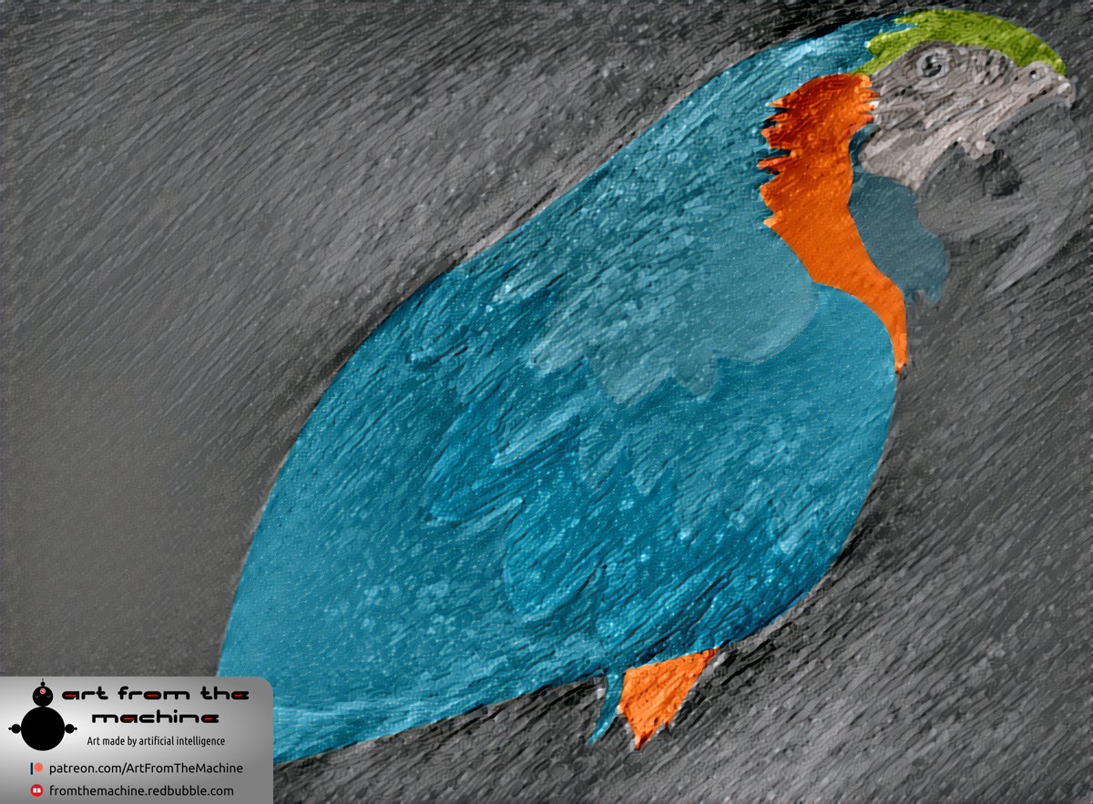 "Painted Parrot" - Neural style transfer from painting crop to vector illustration. #art #deeplearning #deepstyle #digitalartwork #digital #digitalartist #ArtistOnTwitter #cgi