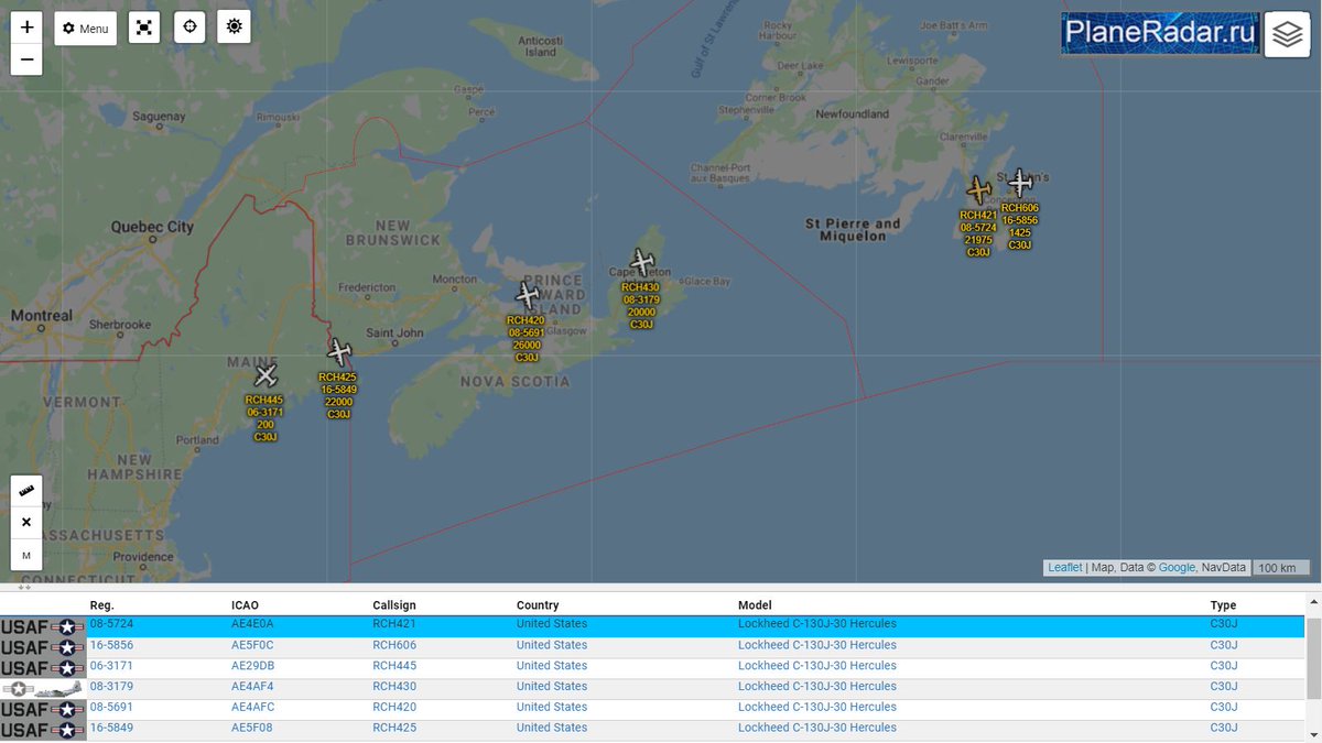 Andy007_SR_A's tweet photo. #USAF 🇺🇸
08-5724 / #AE4E0A / #RCH421
16-5856 / #AE5F0C / #RCH606
06-3171 / #AE29DB / #RCH445
08-3179 / #AE4AF4 / #RCH430
08-5691 / #AE4AFC / #RCH420
16-5849 / #AE5F08 / #RCH425
#InherentResolve post deployment C-130's inbound Bangor, glad to see you guys home safe and sound... https://t.co/2RWw7BIqTs