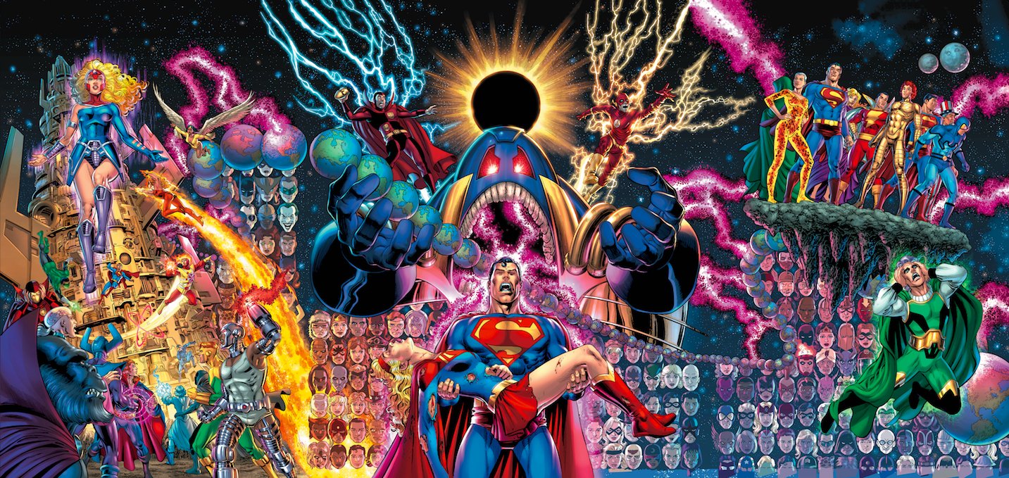 Justice league crisis on two earths. Infinite crisis комикс. Бесконечный кризис комикс. On infinite earths. Комикс кризис.