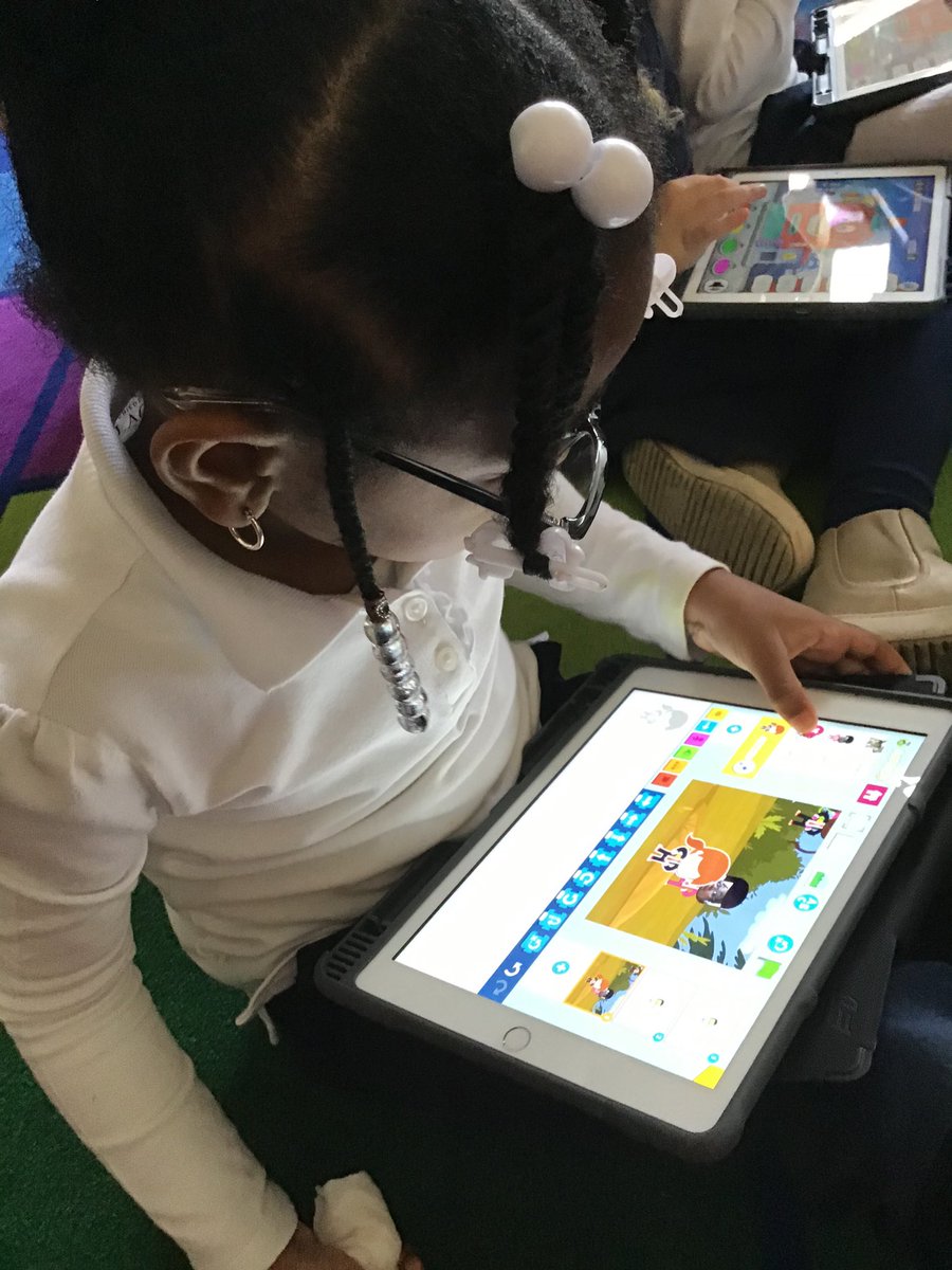 mrspinpre's tweet photo. Getting cozy with coding #scratchjr @BCECC_DAYMAC #daymac https://t.co/HEHNLnmSHz