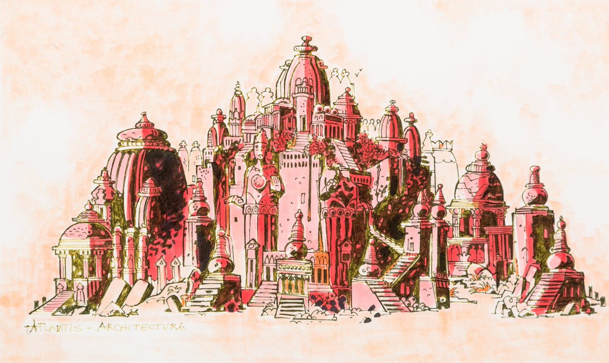 Atlantis: The Lost Empire, series of concept arts, sketches and color keys  by Walt Disney Pictures (2001), image size:1200x715