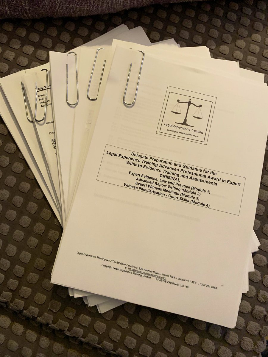 sierra18NY's tweet image. Wow, some pre course reading for an expert witness course I shall be attending next week😱 looks like a long weekend! #CPD #Awayslearning