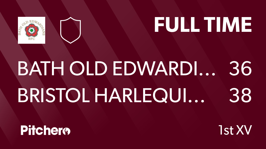 Bath Old Edwardians (@batholdedsrfc) on Twitter photo FULL TIME: Bath Old Edwardians 36 - 38 Bristol Harlequins
#BATBRI #Pitchero
pitchero.com/clubs/batholde… FULL TIME: Bath Old Edwardians 36 - 38 Bristol Harlequins
#BATBRI #Pitchero
pitchero.com/clubs/batholde…
