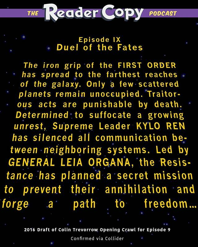 ChrisBarraca's tweet photo. A leaked script has surfaced for Colin Trevorrow's version of Star Wars Episide 9. 
There is no Palpatine, Fin and Rose go to Coruscant, Kylo goes to Mustafar and is a bad guy the whole time, also he killed Rey’s parents who were just nobodies, and Rey w… https://t.co/McYYLHMSsV https://t.co/siyWwuuyc0