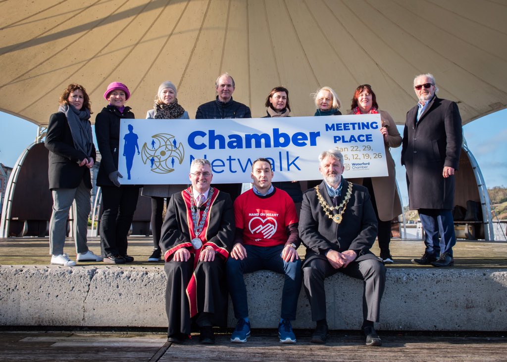 Dust off the runners and join us for #Chambernetwalk every Wednesday at 1pm from William Vincent Wallace Plaza for just 30 mins. #networking #handonheart #HealthyLiving #Waterford. Please RT to raise awareness. Register at waterfordchamber.ie <a href="/Inspiring_Mind/">Inspiring Excellence</a> <a href="/WaterfordCounci/">Waterford City & County Council</a>