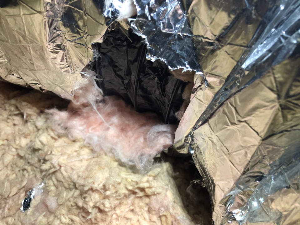 Now THAT'S some scary ductwork! We were able to get this and other duct issues plaguing a customer in Plum Creek, so they can get only healthy air coming in, while keeping the heated air from going out: bit.ly/2QEtrKd