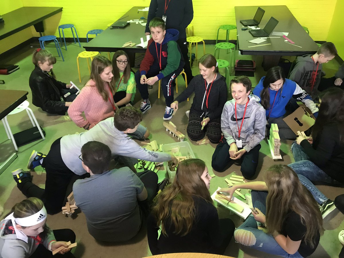 Sometimes I think I am the chaos coordinator...but really they are all testing their own bridges all at the same time. #stem #triadvances #TRIADproud #TMS #futureengineers