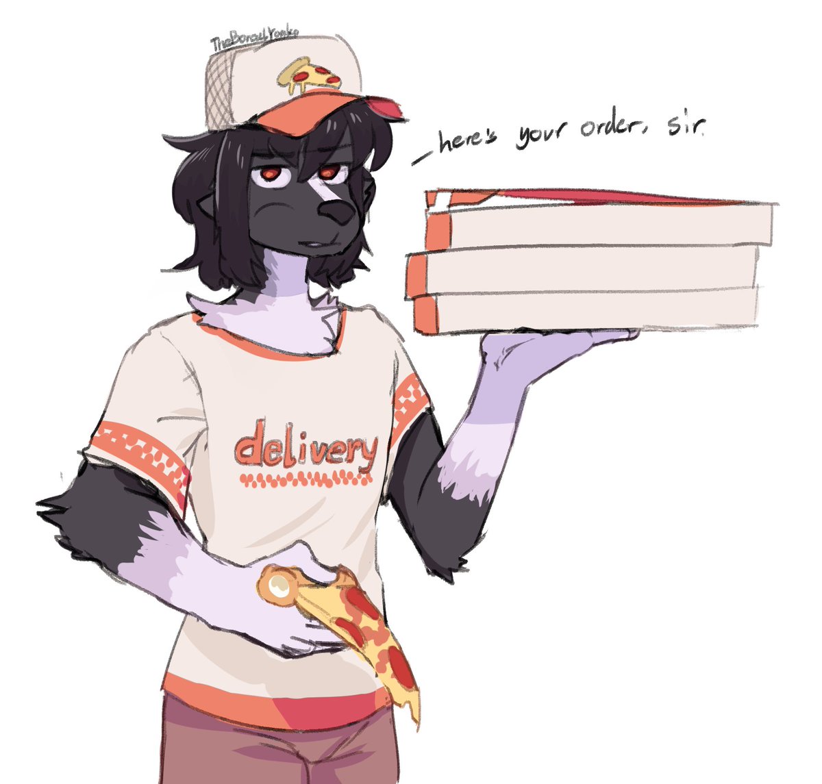 BorealYoako's tweet image. Maybe you don&apos;t want this pizza delivery guy&apos;s service
my part of the art trade with @mogekomedic 
#furry #pizza