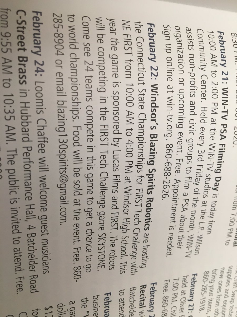 BParanormals's tweet photo. We are in there’s a lot to do in Windsor magazine. @TownofWindsorCT @WPSwindsorct @NEFIRST #ctftc #robots https://t.co/9BduH2eSlB