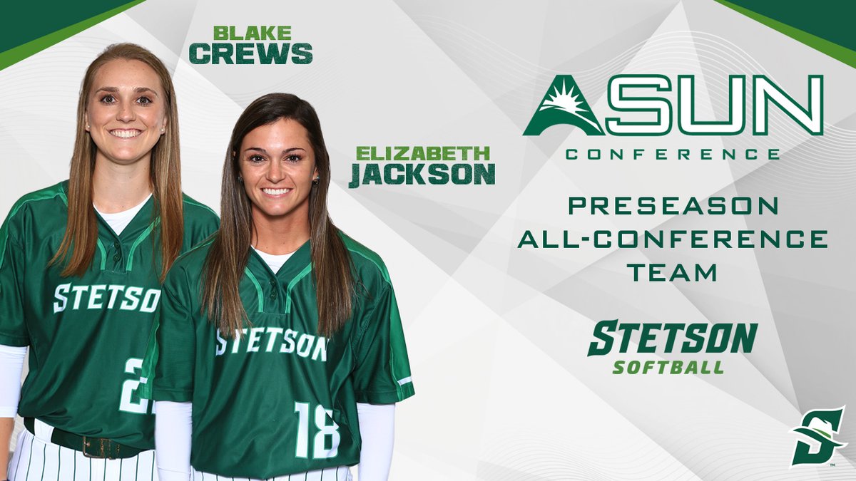 Stetson Softball (@stetsonsoftball) on Twitter photo #HatsOff to #ASUNSB Preseason All-Conference selections Blake Crews (<a href="/blakecrews11/">Blake Crews</a>) and Elizabeth Jackson (<a href="/liz_jackson4/">Liz Jackson</a>)! #GoHatters ๐ค ๐ฅ
asunsports.org/sports/sball/2โฆ #HatsOff to #ASUNSB Preseason All-Conference selections Blake Crews (<a href="/blakecrews11/">Blake Crews</a>) and Elizabeth Jackson (<a href="/liz_jackson4/">Liz Jackson</a>)! #GoHatters ๐ค ๐ฅ
asunsports.org/sports/sball/2โฆ