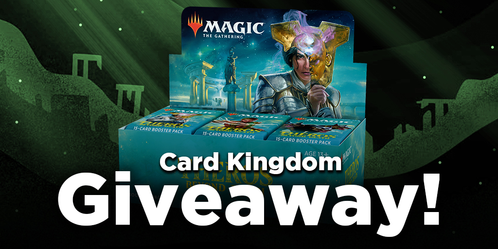 Theros Beyond Death launches next week, so to celebrate, we're giving away a Booster Box!

All you have to do to enter is RT this Tweet and Follow us before 12:00 PM PST 1/17. Don't miss your chance to win! #MTGTheros

Full terms and conditions: bit.ly/3abkgbe
