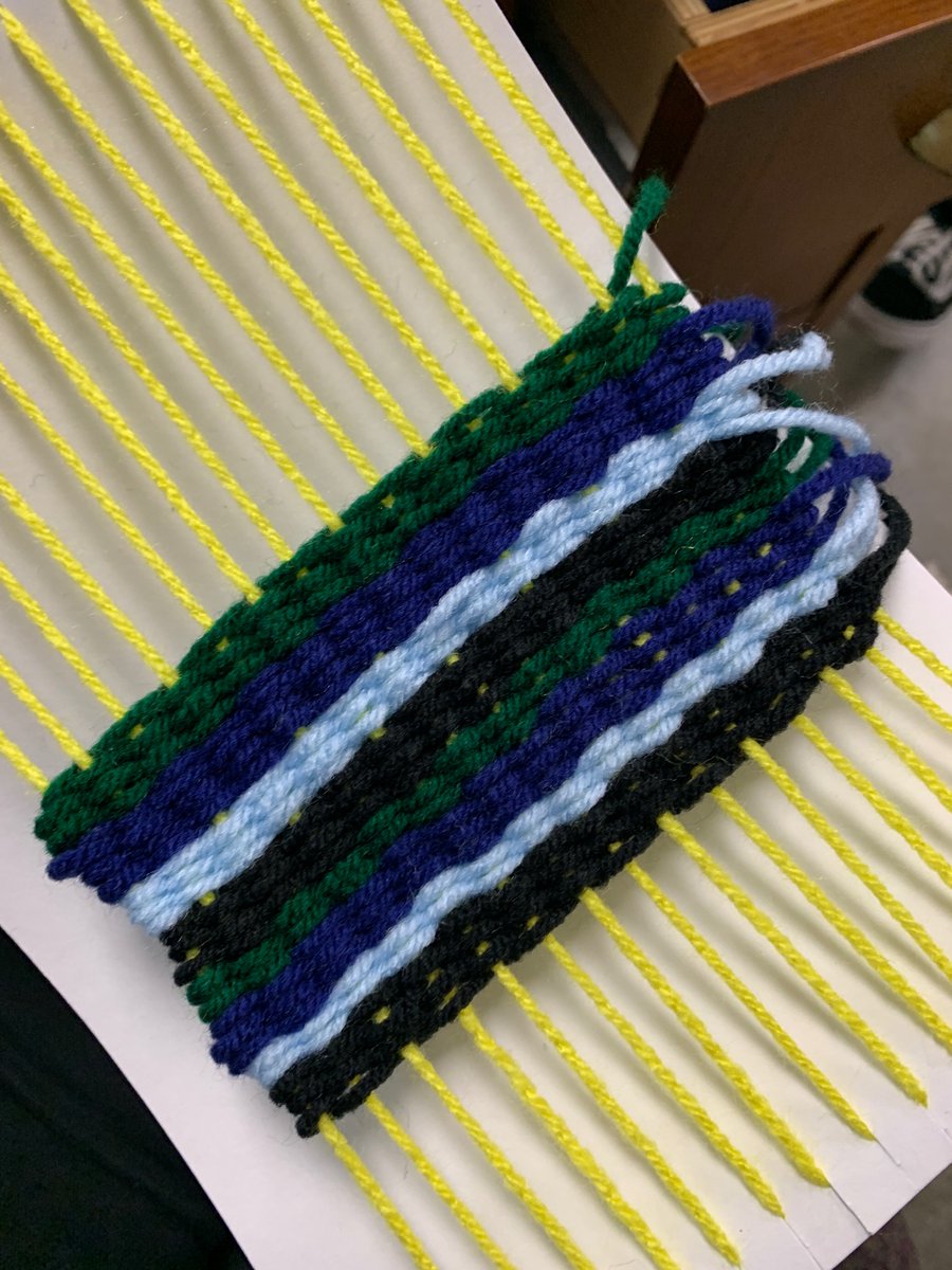 MsHolbert's tweet photo. Working on a project inspired by Navajo weavings. The room is quiet, I guess the students @SpringLeadAcad  enjoy it quite a bit #sisdpva https://t.co/LFbyJERU9F