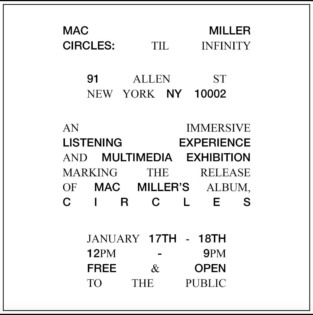 TAndrew_25's tweet photo. Beyond excited to have my piece featured in the Circles Til Infinity exhibitions in LA, Pittsburgh and NYC this weekend in memory of Mac Miller. Thank you to his team and everyone who put this together! 💙💙💙 https://t.co/PK5FUK7RDt