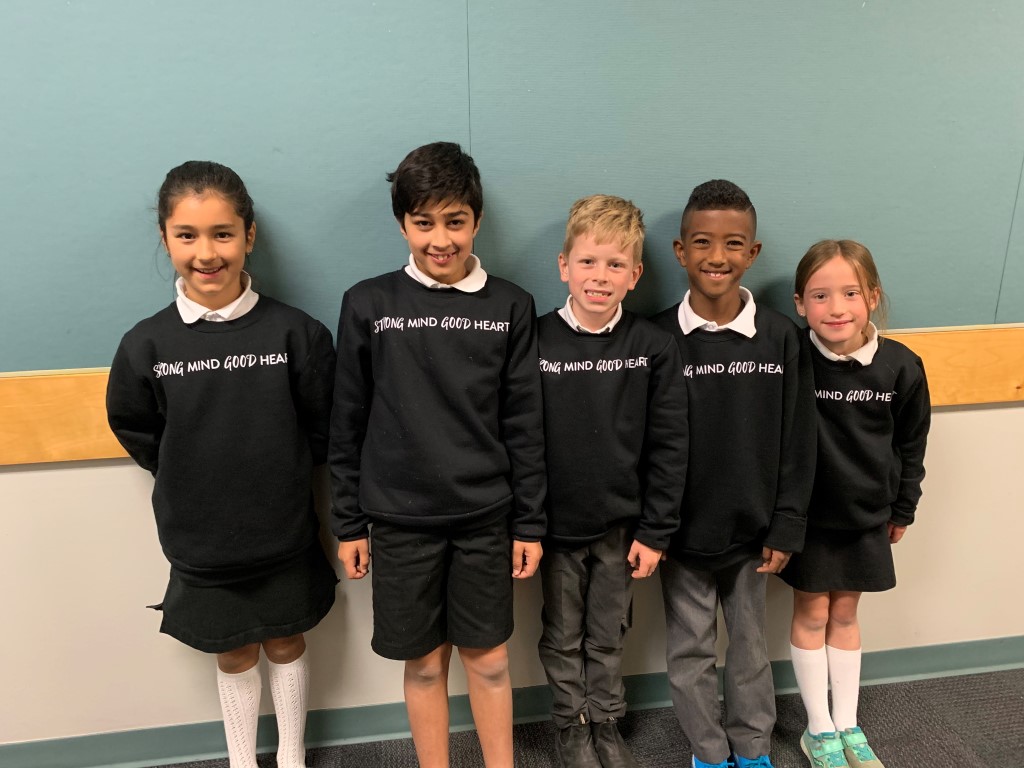 Kids' Strong Mind Good Heart sweatshirts in various sizes have arrived and are available for purchase tomorrow in the Junior School Great Hall from 2:30-3:30pm along with other anniversary items! For a full list of items and prices, visit: ow.ly/Rwlg50xVBtc #sridge