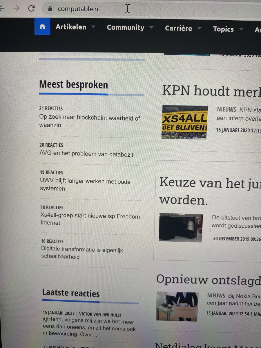 Leuk dat ons artikel op ⁦<a href="/computablenl/">Computable.nl</a>⁩ het meest besproken is, en resulteert in leuke discussies en nieuwe inzichten aangaande #blockchain #DLT wat het wel en niet is, mede mogelijk gemaakt door verschillende criticasters en believers