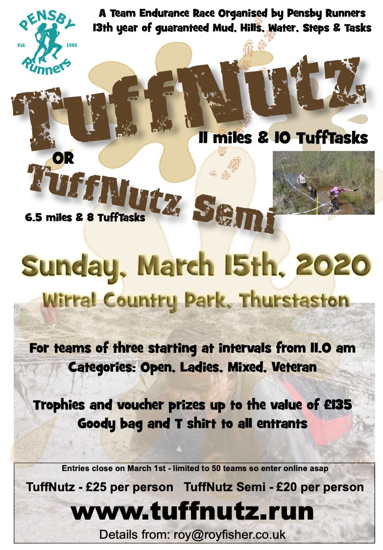 Come and be a part of TuffNutz 2020 on Sunday March 15th! Entries for the full and half distance races are open to teams now!!
