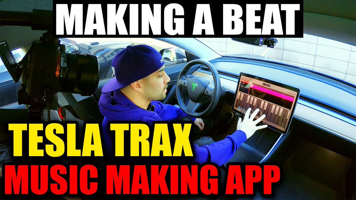 TeslaNY's tweet photo. Music Producer creates hip hop beat using ‘TRAX’ inside a Tesla Model 3 🎹🥁🎶 https://t.co/aE79VHokE3 $TSLA #Tesla #EV https://t.co/sgi6NlfaMT