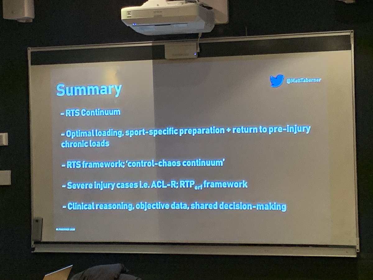 PSG_Performance's tweet image. @MattTaberner presenting his views on return to sport 👍🙏  
✅ #continuum
📈 #progressiveloading in relation to match load 
⚽️ #sportspecicity 
🔎 #objectivedata
🤝 #shareddecisionmaking