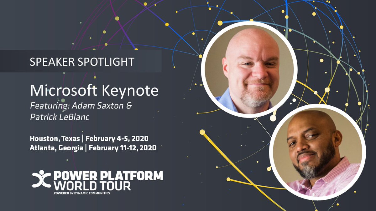 UGPowerPlatform's tweet photo. The rumors are true! @GuyInACube (@awsaxton) and his contributing partner
@patrickdba are going to be in BOTH Houston and Atlanta at the #PowerPlatformWT as our featured @Microsoft Keynote Speakers. Come see them in person and register today: https://t.co/Vaj07eHxHh #PowerBI https://t.co/HSpH3tI96N