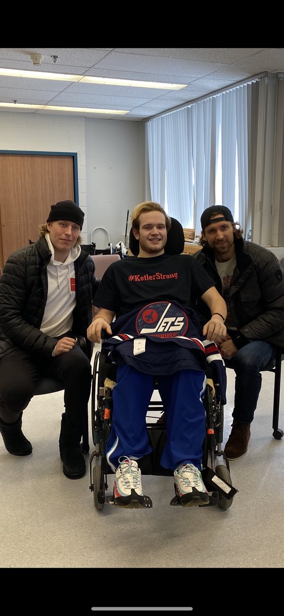 I’ve lived my life with the glass half empty. Don’t get too high so you can’t get too low...Then you meet Reese Ketler - just a 19-year old kid - and his mom and dad. Such positivity in the face of adversity...maybe I’ve had this wrong all along. #KetlerStrong #NHLJets #inspiring