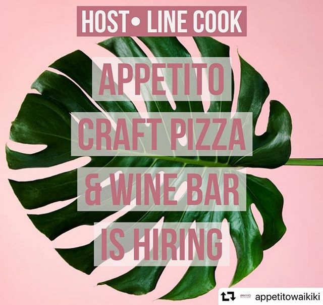 HIclassAds's tweet photo. #repost @appetitowaikiki
・・・
Be part of our growing team 🥂 Send resumes to: appetito@wdiusa.com https://t.co/E8rkzFYM8e https://t.co/6821HZYSlF