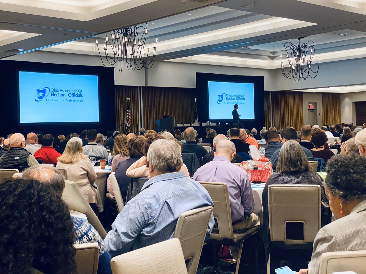 frankdicar's tweet photo. It is great to be in a room with my fellow Elections Officials at the Ohio Association of Elections Officials Winter Conference getting ready for 2020! https://t.co/rZ8Ciafrcy