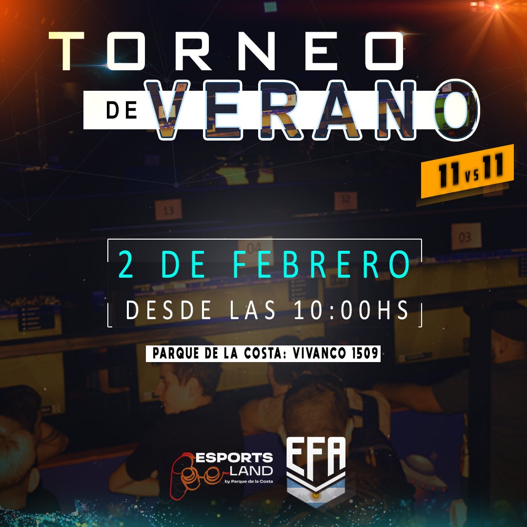 🏆Vuelven los presenciales a <a href="/EFAargentina/">EFA Argentina (desde 🏡)</a> de la mano de @EsportsLandArg 🏆

Abrimos el año con todo, EFA Argentina &amp; Esportsland te traen un nuevo evento para disfrutar de la modalidad 11 vs 11 y 2 vs 2. 

Proximamente podras adquirir tus entradas. 🔥