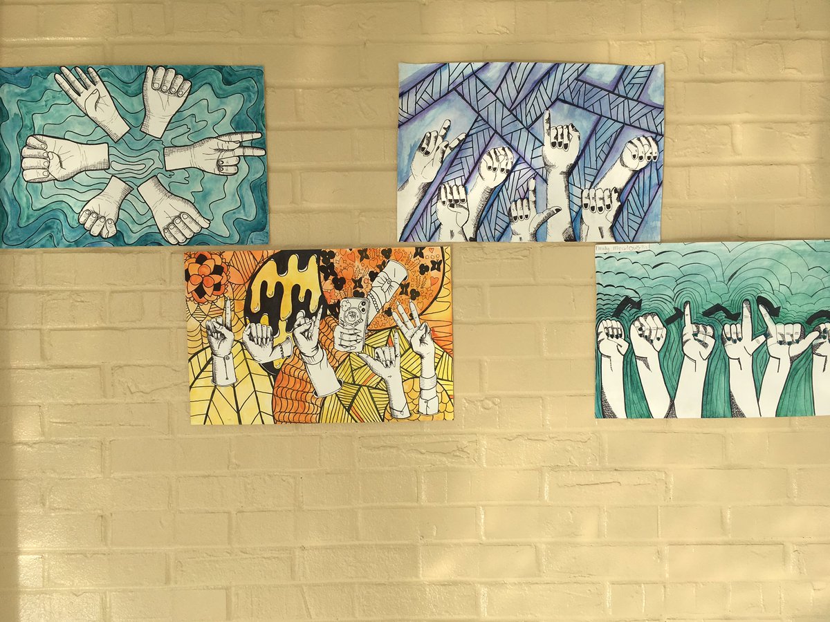 NathansonTed's tweet photo. Recent examples of our 8th grade ASL hand drawings https://t.co/r8IAKi0YGX