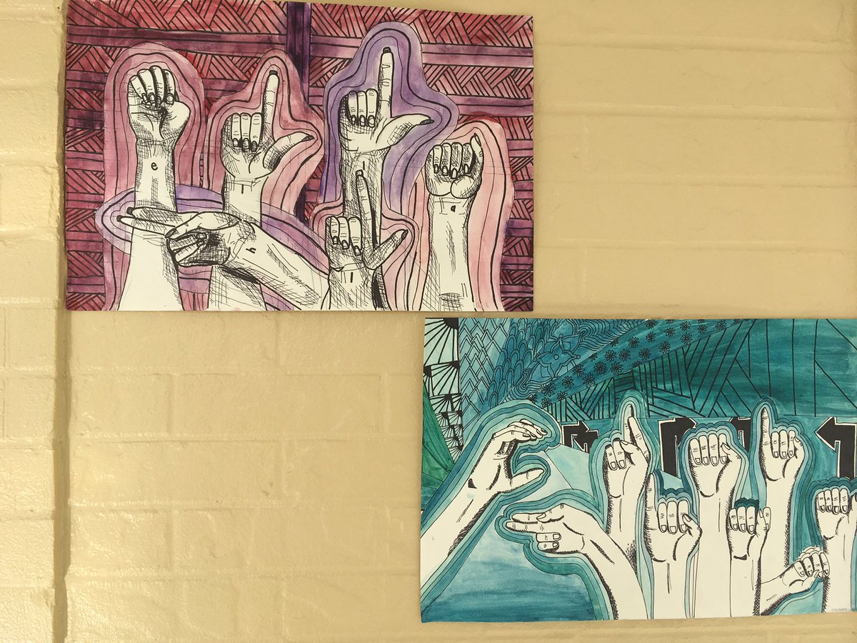 NathansonTed's tweet photo. Recent examples of our 8th grade ASL hand drawings https://t.co/r8IAKi0YGX