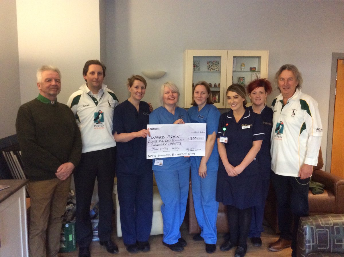 Well done to Everyone involved in 
‘the #BeaumarisBoxingDaySwim, £625 raised on the day was matched by our team #AngleseyEventsLtd and so a cheque for £1250.00 was presented to the #AlawWard today. Please get in touch if you think we can help your charity or Good cause! #Anglesey