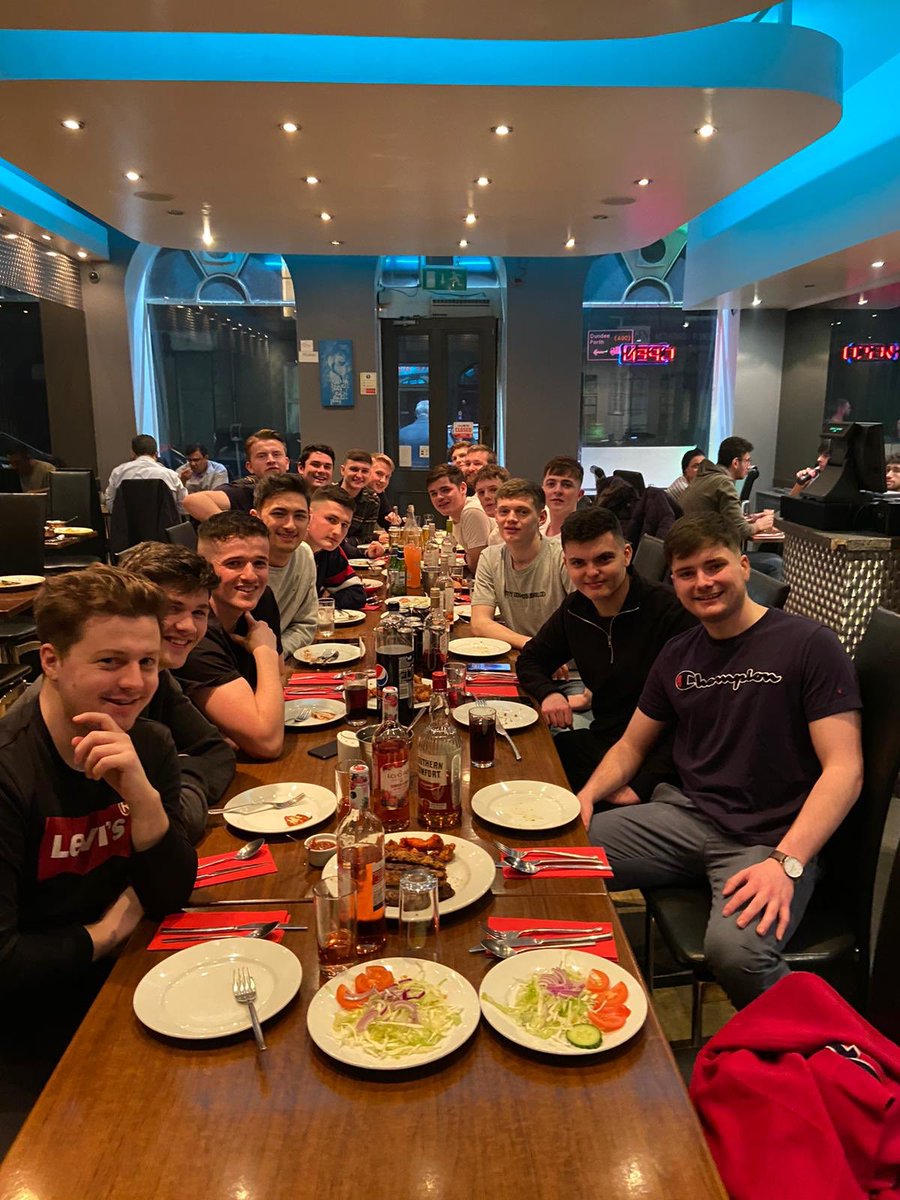 Strollers19's tweet photo. The last dinner of the #dubai2020 tour, early bus home due to the Tehran situation. Big week ahead for the strollers preparing for the second half of the BUCS campaign 💪🏻#STID https://t.co/Q4jPoaBPMX
