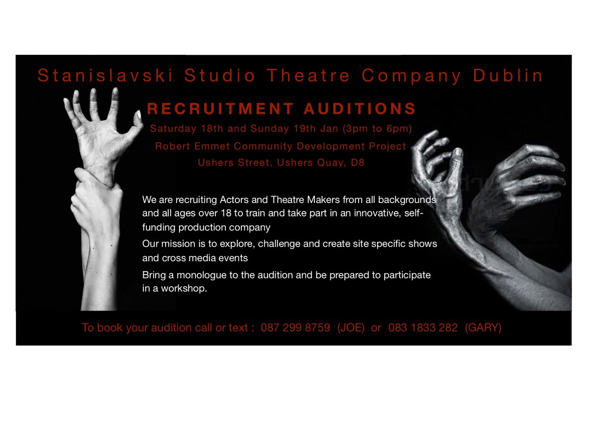 JosephDevlin2's tweet photo. Recruitment Auditions for Actors, Directors and Theatre Makers, https://t.co/Pzt8Chjkck