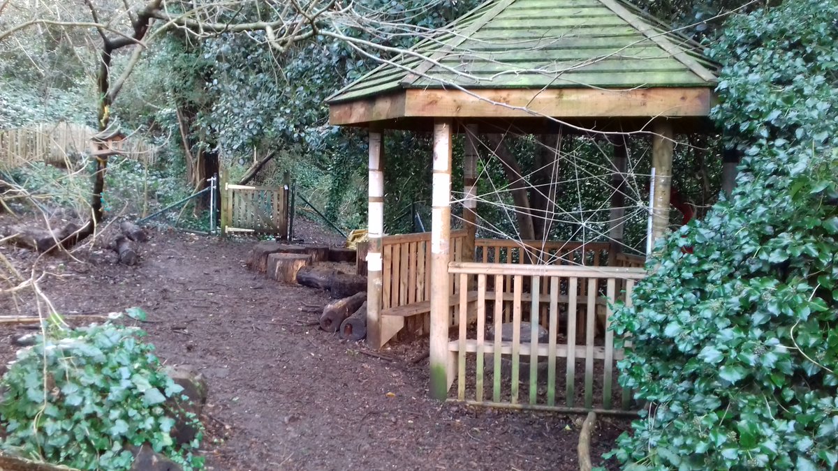 The Community Garden has a Forest School area for Early Years and Forest School group. Volunteers worked there today, to improve the space, after the heavy rain.