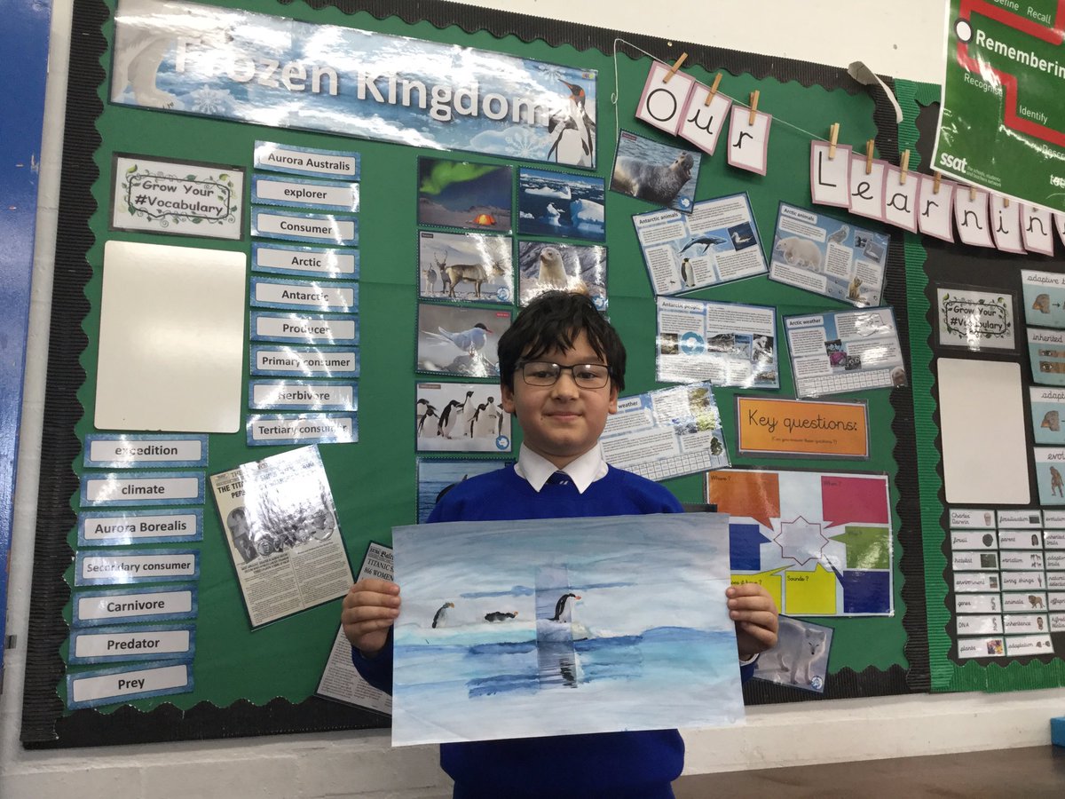 HeathMount's tweet photo. We are so impressed with our Year 6 artwork, painting creatures within a Frozen Kingdom. A #splendidstart totheir @Cornerstonesedu unit. #Hardwork #enjoyment #aspiration @SobiaHafeez8 https://t.co/meFo02vzAs