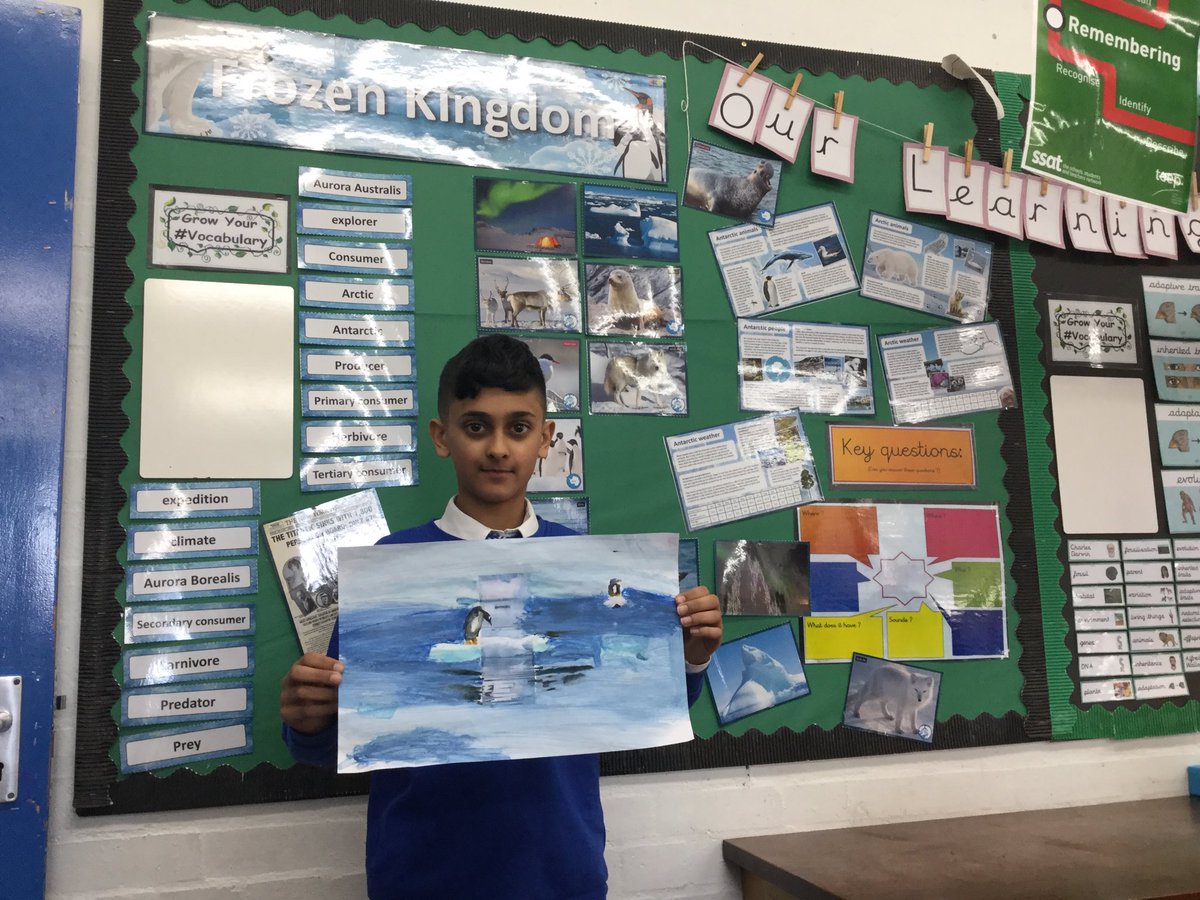 HeathMount's tweet photo. We are so impressed with our Year 6 artwork, painting creatures within a Frozen Kingdom. A #splendidstart totheir @Cornerstonesedu unit. #Hardwork #enjoyment #aspiration @SobiaHafeez8 https://t.co/cfWRDkv3nb